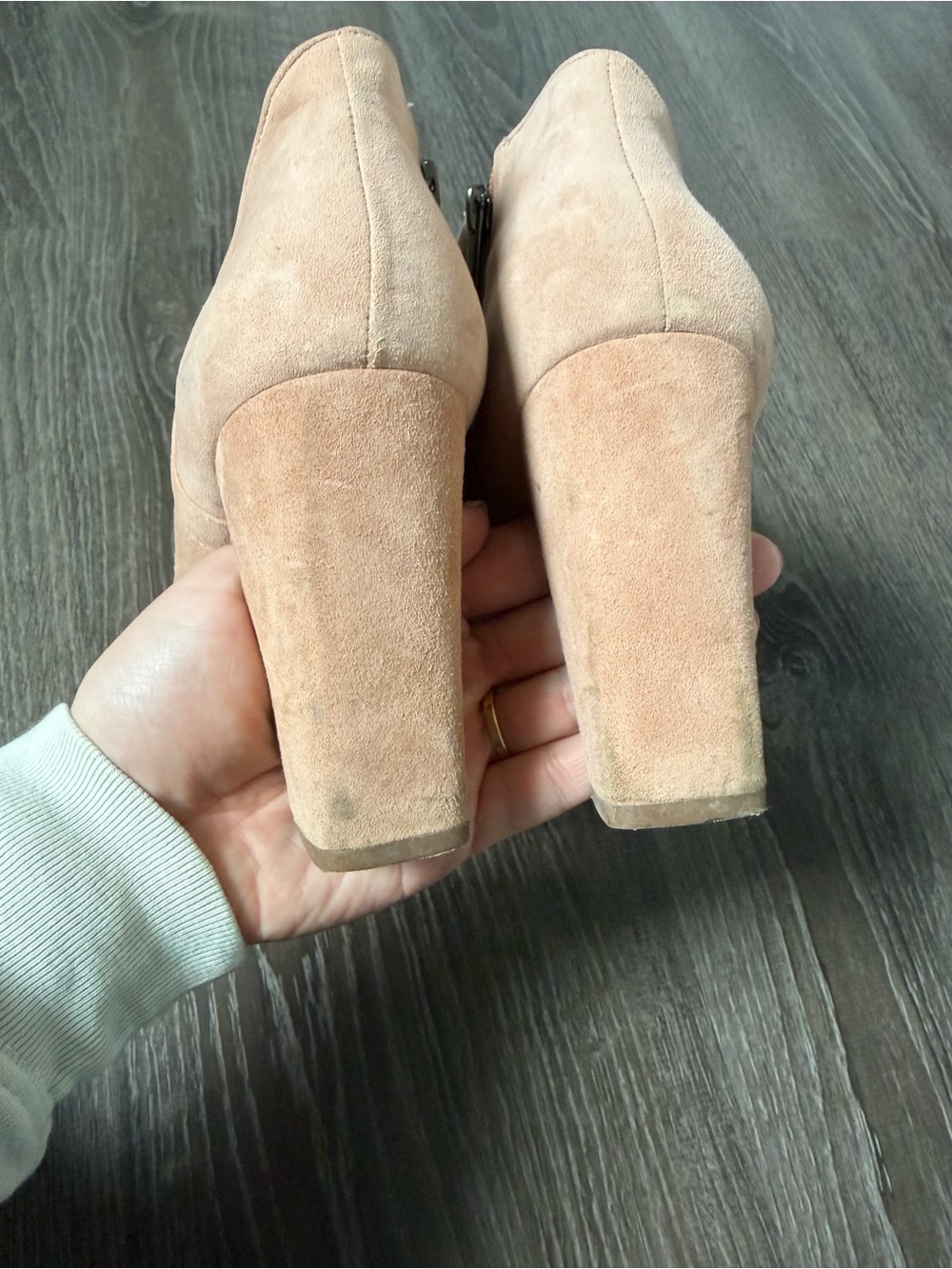 Vince Camuto Perforated Pointed-Toe Suede Booties - Picture 6 of 8